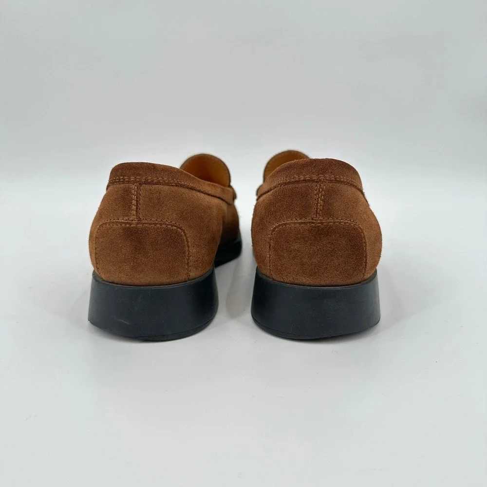 Tods Mens Penny Loafers Brown Suede Leather Shoes Made‎ in Italy Size 9